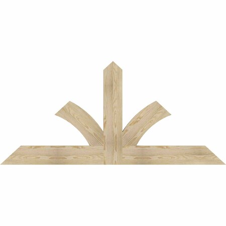 Ekena Millwork Richland Rough Sawn Timber Gable Bracket, Douglas Fir, 72"W x 33"H x 2"D x 6"F, 11/12 Pitch GBW072X33X0206RIC00RDF